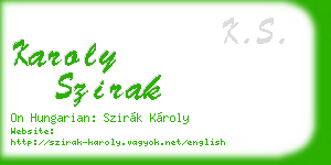 karoly szirak business card